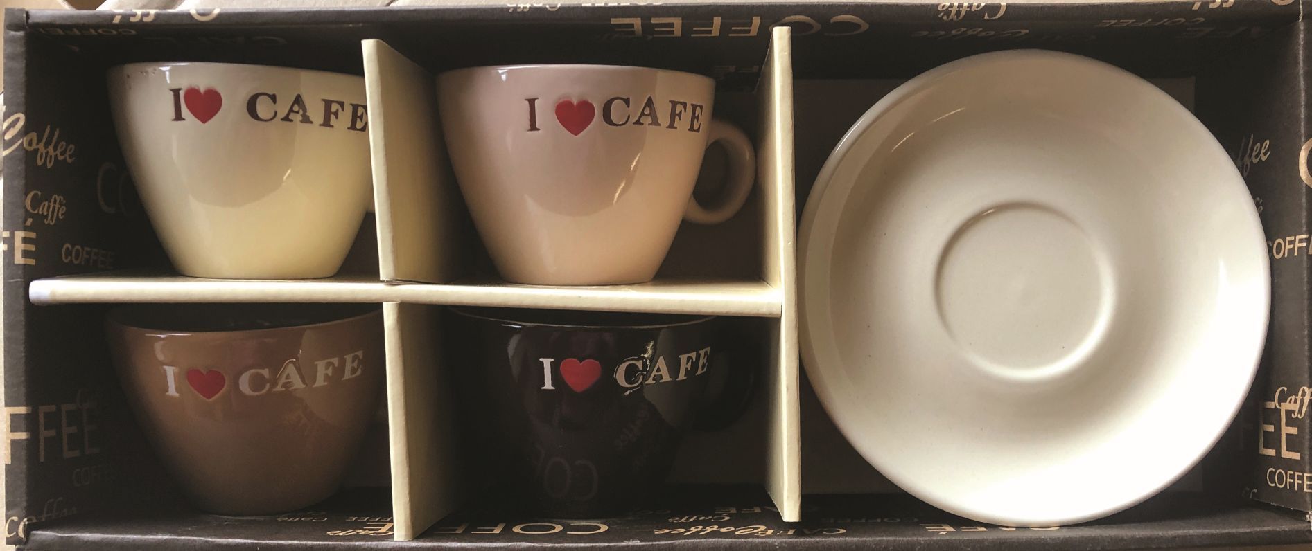 Šálka s tanierikom 4 ks 150 ml I love cafe