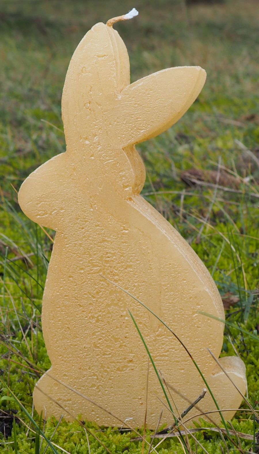Sviečka zajac béžový, výška 20 cm