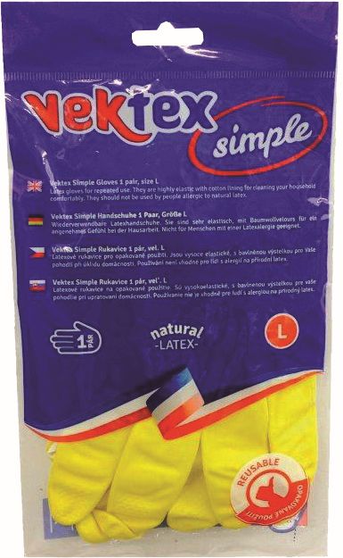 Rukavice upratovacie veľkosť M latex púdrované