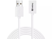 Sandberg USB-A(F) do USB-A(M) 3.0 kabel, 2 m, bílý