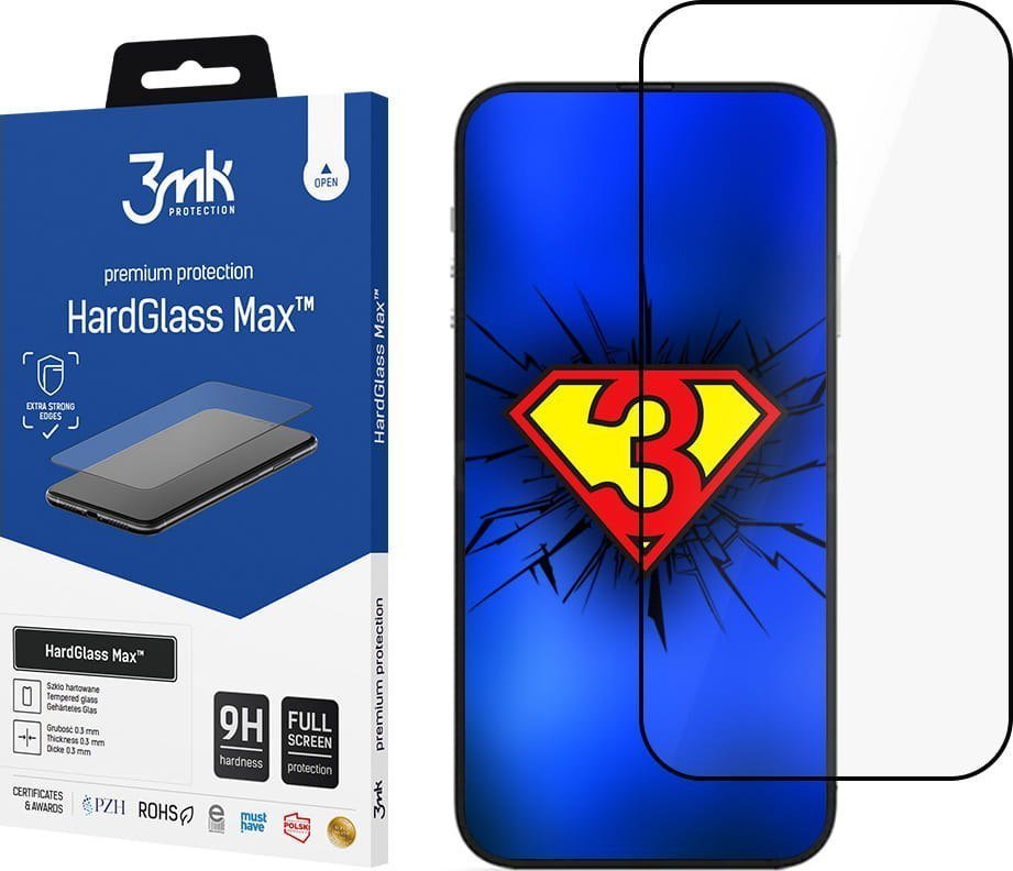 3MK tvrdé skleníky s tvrdým skleníkem Max Apple iPhone 14 černá