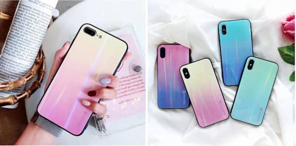 Evelatus Gradient Glass Case 1 pre Samsung A7 2018 Mild Melon