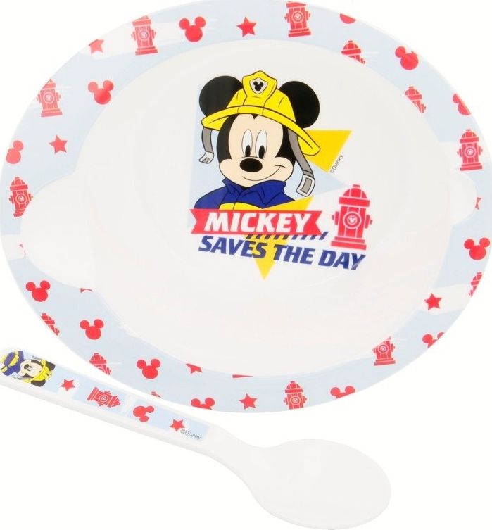 Mickey Mouse - mikrovlnná sada (misa a lyžica) Univerzálna