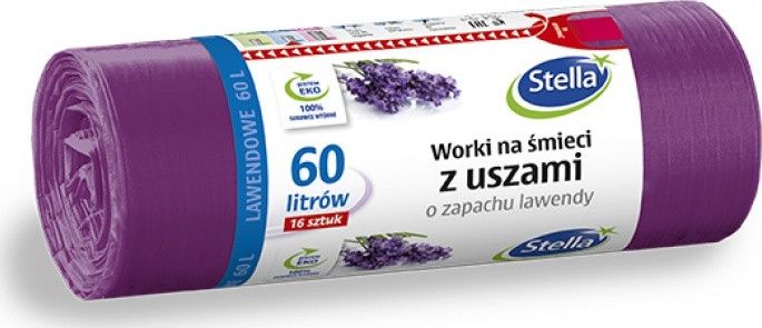 Stella STELLA pytle na odpadky s uchy, vůně levandule, 60 l, 16 ks, levandule