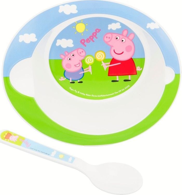 Peppa Pig Peppa Pig - Univerzálna miska do mikrovlnky s lyžičkou z melamínu