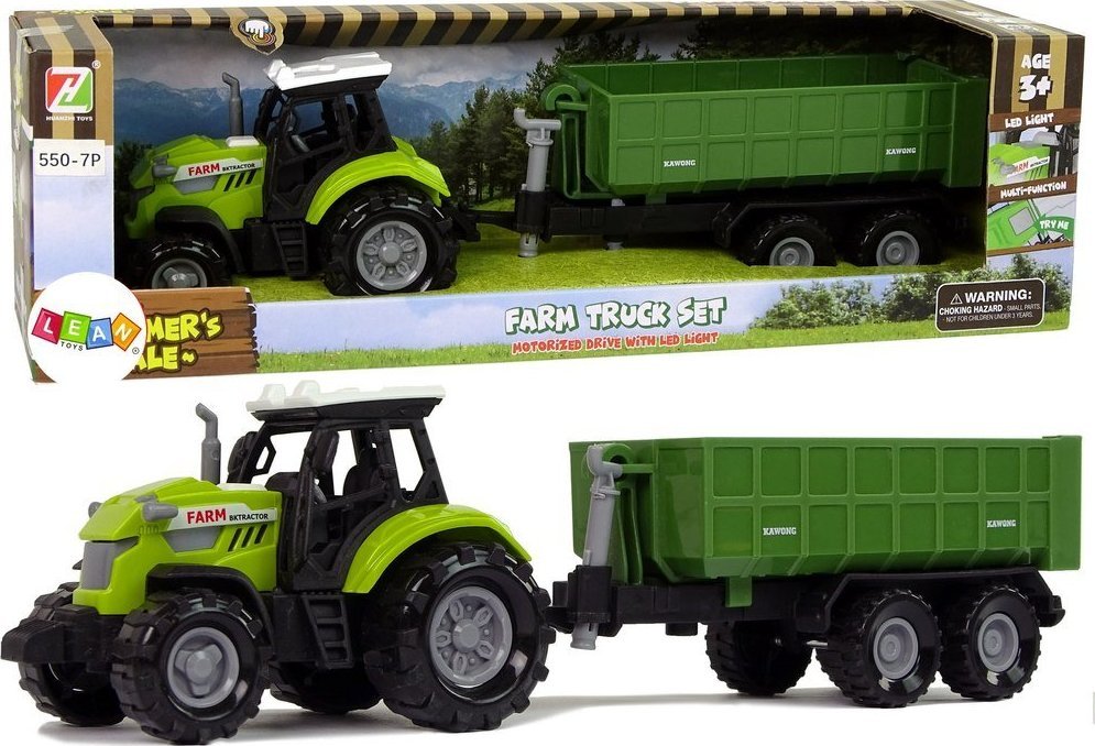 Lean Toys Traktor s prívesom