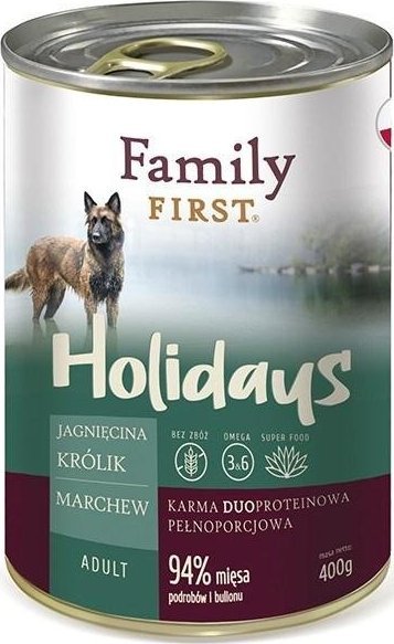 FAMILY FIRST Holidays Adult Lamb Rabbit Carrot - Wet dog food - 400g