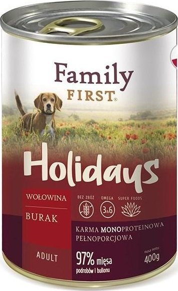 FAMILY FIRST Holidays Adult Turkey kuracie mrkva - Wet dog food - 800 g