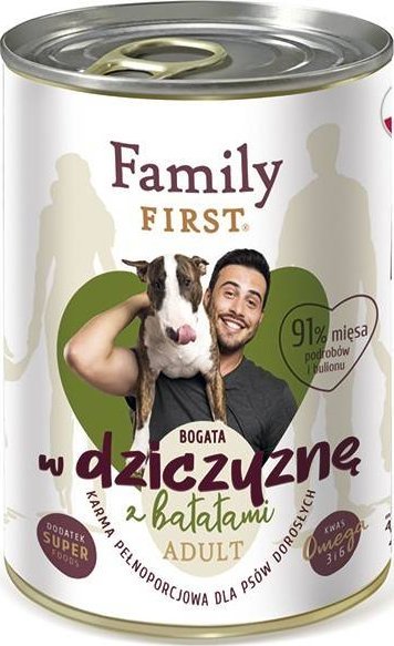 FAMILY FIRST Adult Rabbit with pear - Wet dog food - 400 g