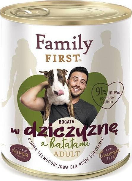 FAMILY FIRST Adult Rabbit with pear - Wet dog food - 800 g