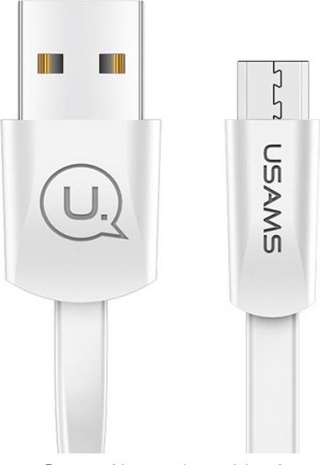 Usams USAMS USB kabel U2 microUSB plochý kabel 1,2 m bílý/bílý SJ201MIC02 (US-SJ201)