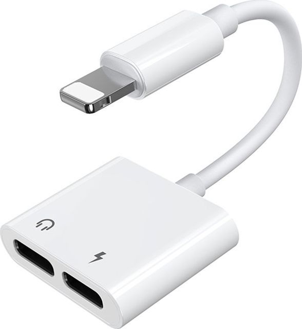 USB Joyroom S-Y104 Lightning Adapter - Lightning X2 White (6956116718985)