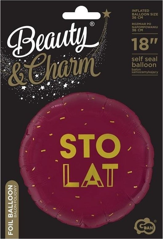GoDan Sto Lat fóliový balónik, bordó