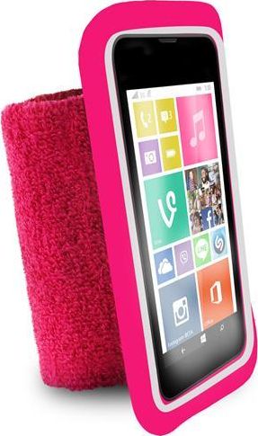 Puro PURO Running Band - Univerzálny bežecký pásik pre smartfóny max 4,3 + vrecko na kľúče (ružová)