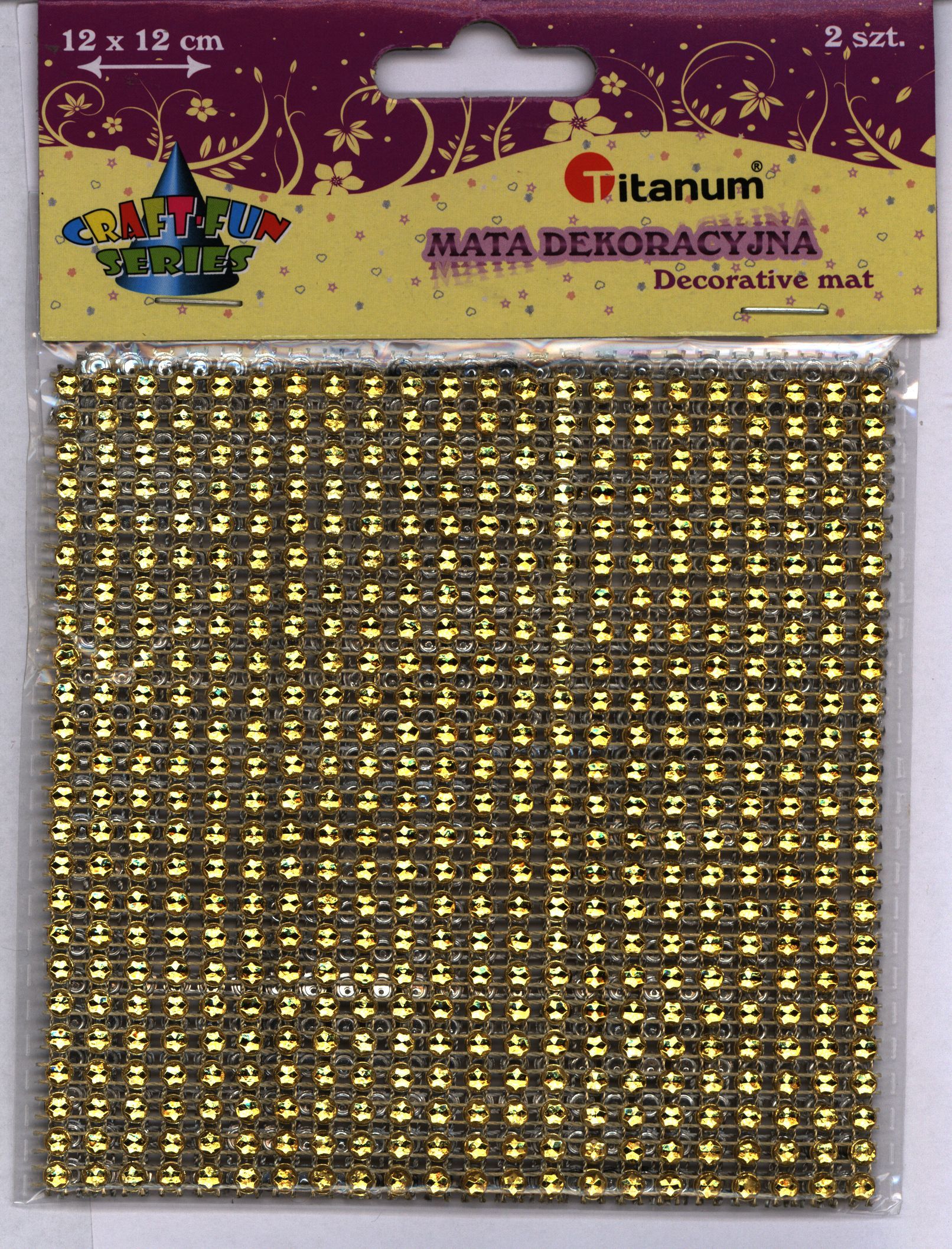 Titanum dekorativní rohož 12x12cm zlato 2 ks