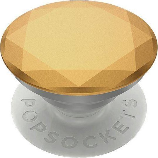 PopSockets PopSockets PopGrip - Výsuvná základna a držák pro smartphony a tablety s výměnnou horní částí - Metalický diamantový zlatý medailon