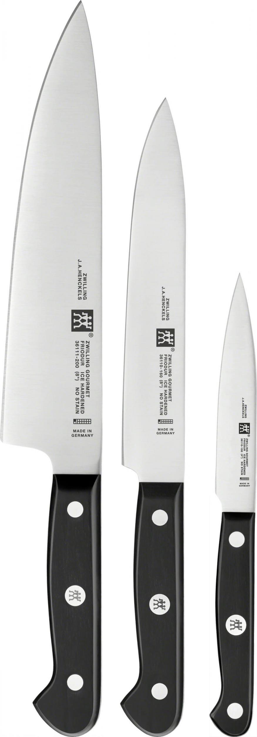 ZWILLING 36130-003-0 Set de 3 Couteaux, Acier Inoxydable, Noir, 34 x 14 x 3 cm 3 kusov Sada nožov