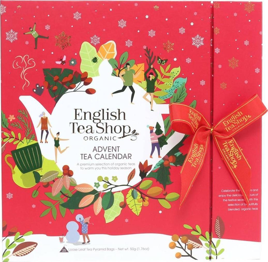 English Tea Shop Vánoční čajový set Adventní kalendář červený (25x2) 50g English Tea Shop
