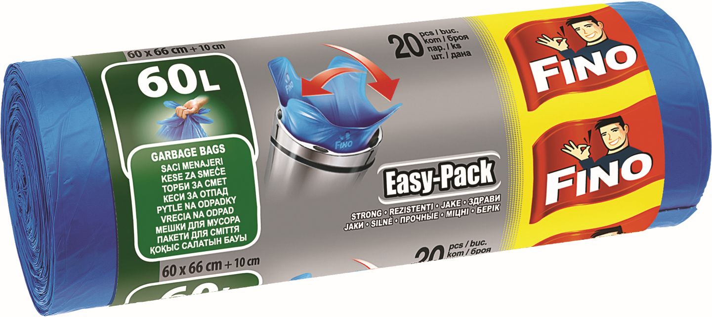 Vrece na odpadky 60 l/20 ks FINO easy-pack
