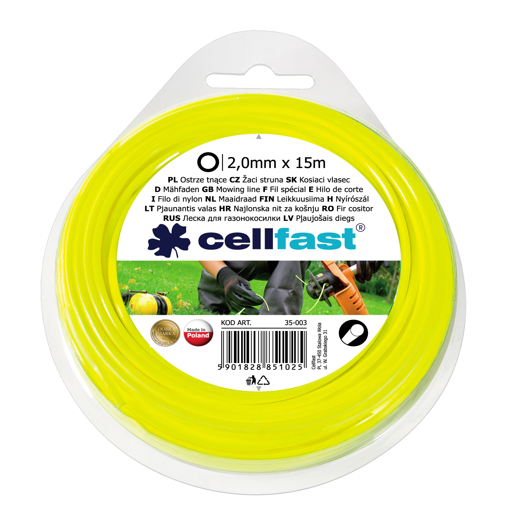 Cellfast Kulatá řezná linka 2 mm x 15 MB (35-003)