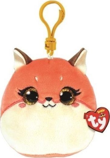 Klíčenka TY Mascot TY Squish-a-Boos ROXIE - růžová liška 8,5cm 39560