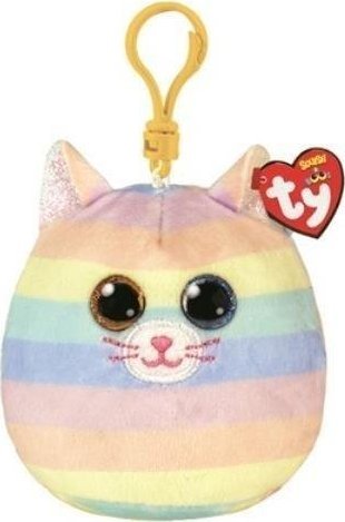 Klíčenka TY Mascot TY Squish-a-Boos HEATHER - duhová kočka 8,5cm 39561