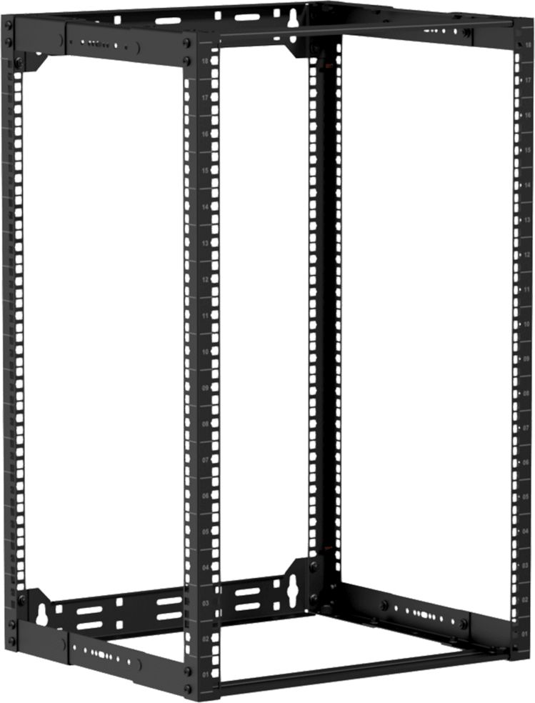 Caymon CAYMON OPR318A/B 19 hloubkově nastavitelný stojan s otevřeným rámem - 18 jednotek - 300 ~ 450 mm Černá