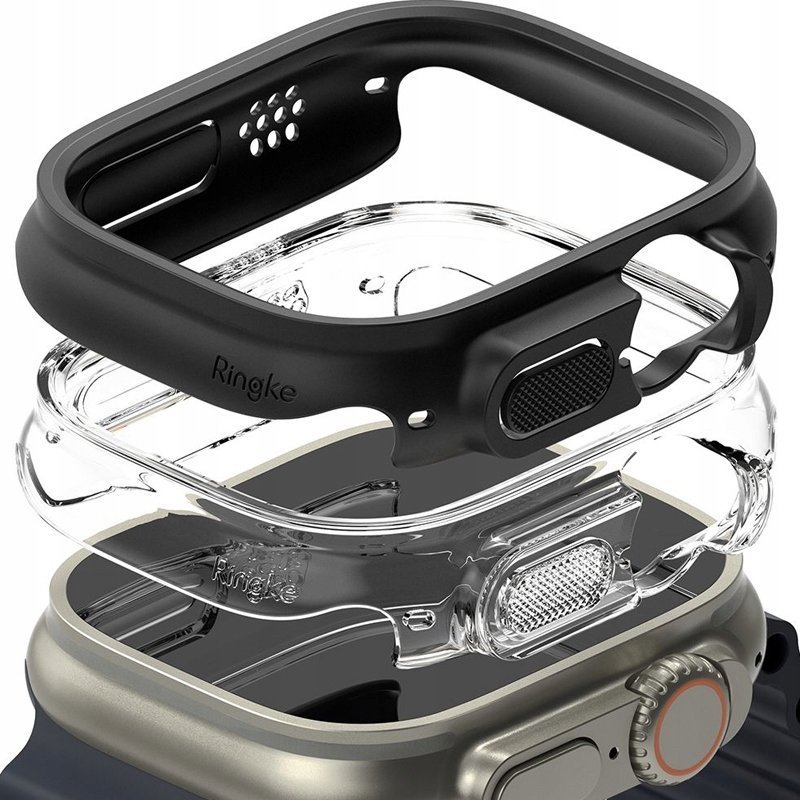 Ringke RINGKE SLIM 2BALENÍ APPLE HODINKY ULTRA (49 MM) ČIRY A MATNÉ ČERNÉ