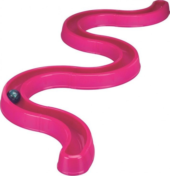 Kočičí dráha Trixie Flashing Ball Race, 65 × 31 cm, růžová
