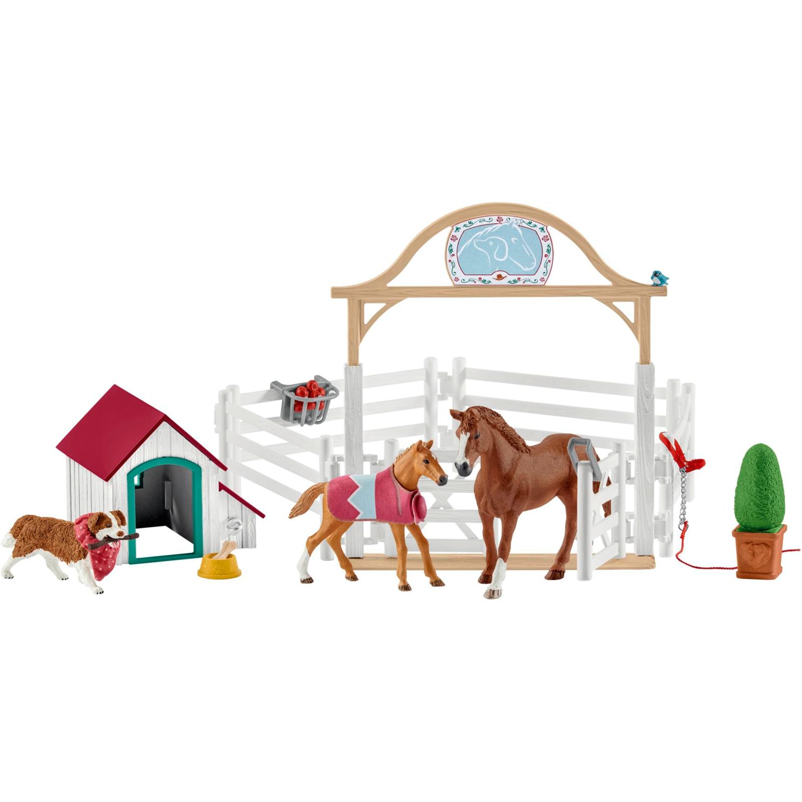 Hračka Schleich Hosťujúci kone, Hannah s fenkou Ruby