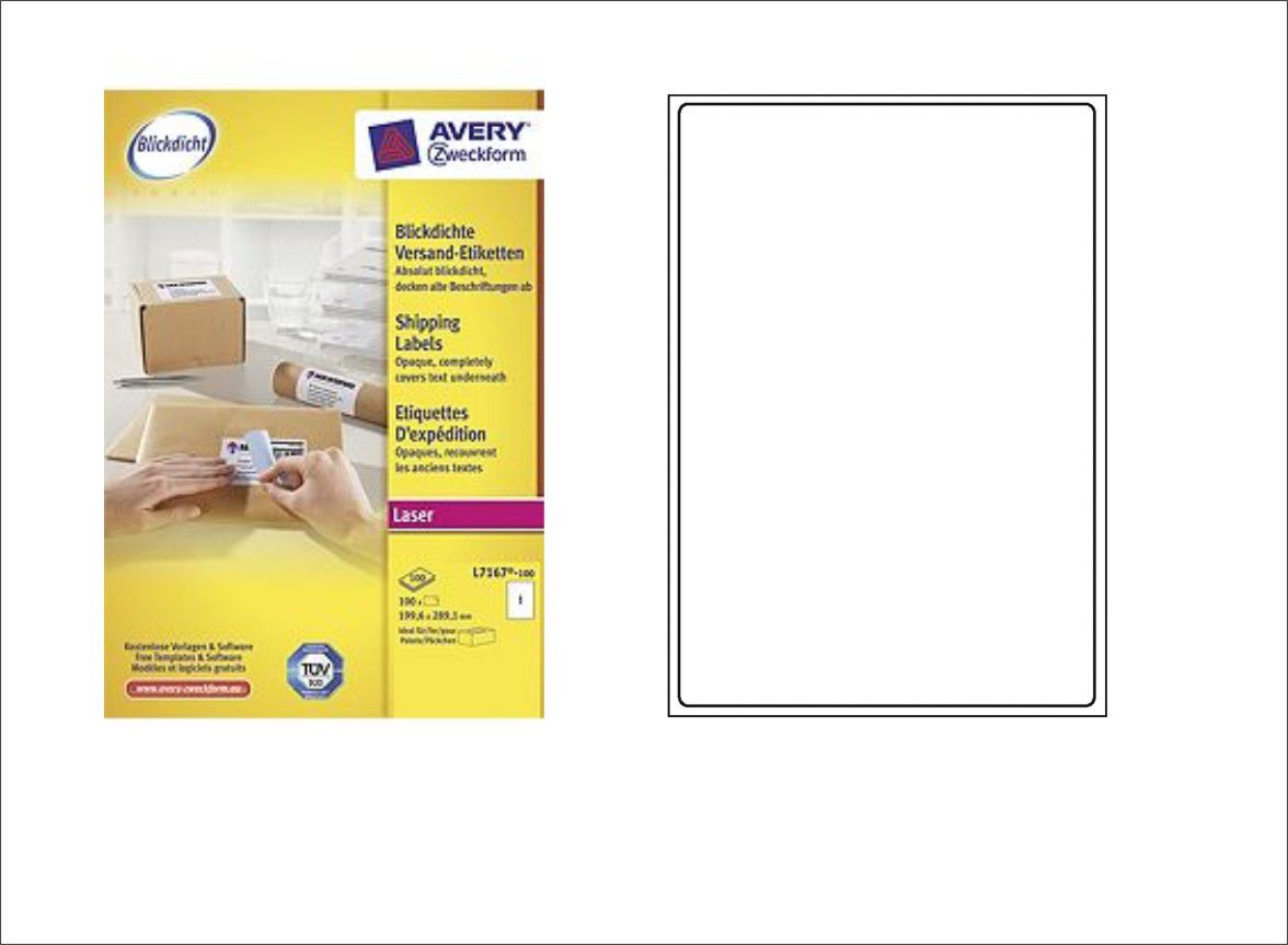 Avery Zweckform LABEL ZF 7167 199,6X289,1 100 LISTŮ/100/ LABEL - L7167-100