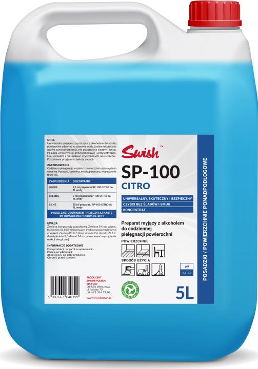 Swish Swish SP - 100 Citro Příprava s alkoholem pro denní povrchovou péči, citrus 5 l