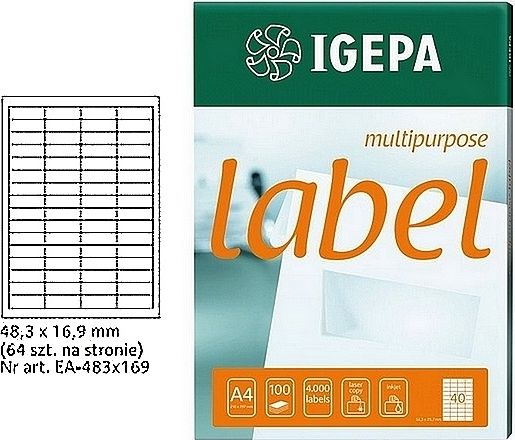 Mondi LABELS A4 IGEPA 48,3 X 16,9 MM BÍLÁ (100)