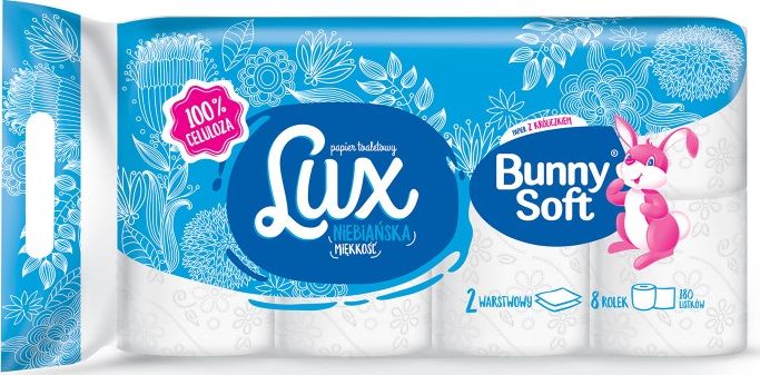 Bunny Soft Bunny Soft Lux - měkký toaletní papír, 2 -tires, celulóza - 8 válců