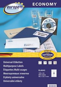 Avery Zweckform LABEL ZF ECONOMY 99,1X67,7MM 043 100ARK LABEL E100 ELA043 - ELA043