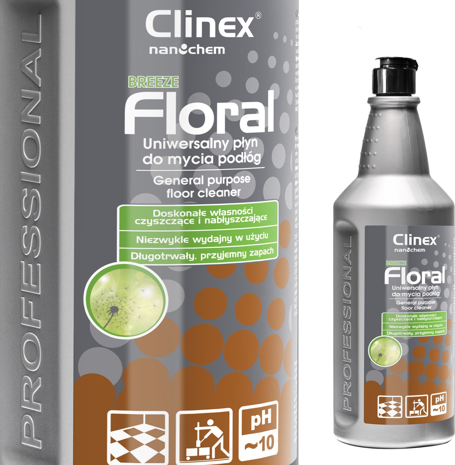 Clinex Floor Cleaning Liquid Gloss vůně clinex květinový - vánek 1L podlahová čisticí kapalina bez pruhů lesk vůně clinex květinový - vánek 1l