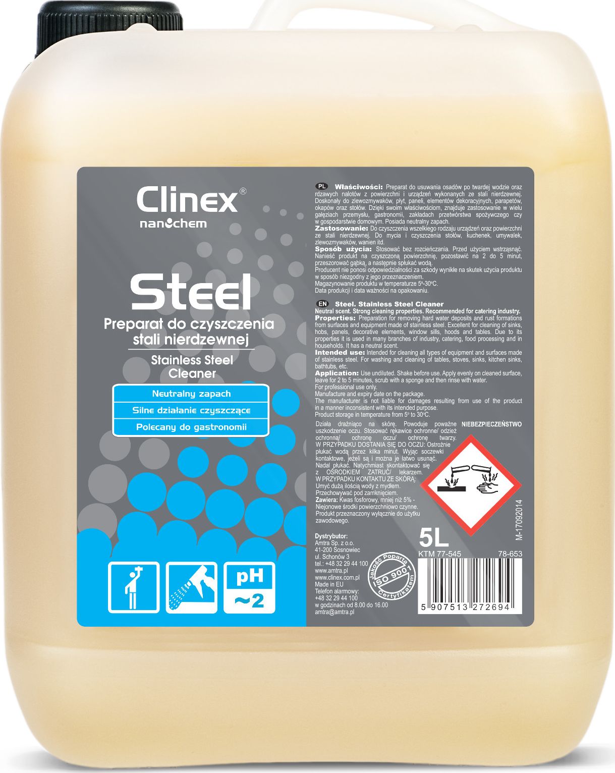 Clinex Clinex Gastro Steel 5L z nerezové oceli a nábytek z nerezové oceli a zařízení z nerezové oceli Clinex Gastro Steel 5L