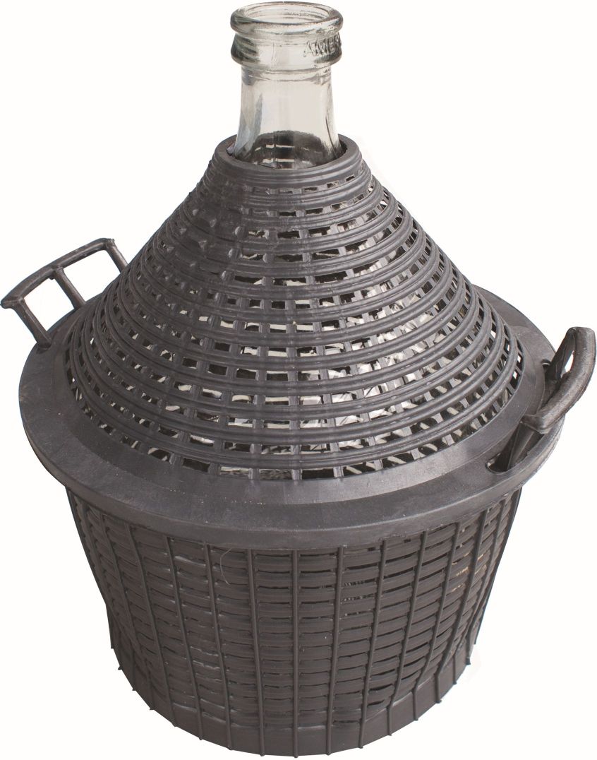 Demižón 10 l sklo v plastovom koši