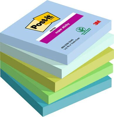 Post-It 3M Post-it® Super Sticky Notes, OASIS, 76x76mm, 5x90 karet.