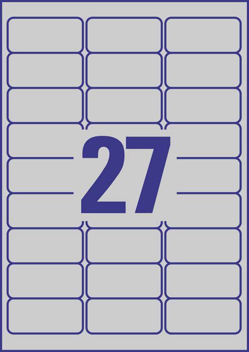 Avery Zweckform LABEL ZF L6011 63,5X29,6 SILVER E100 LABEL - L6011-100