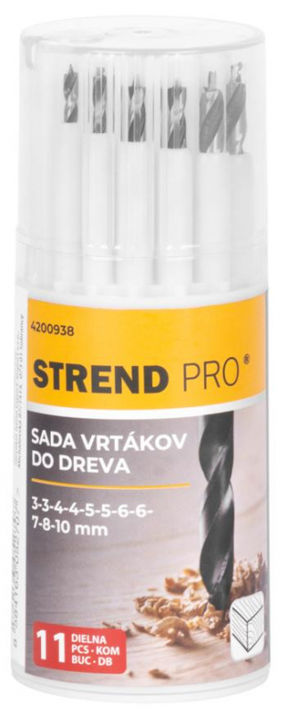 Vrtáky do dřeva sada 11 ks (3 - 10 mm) Strend Pro