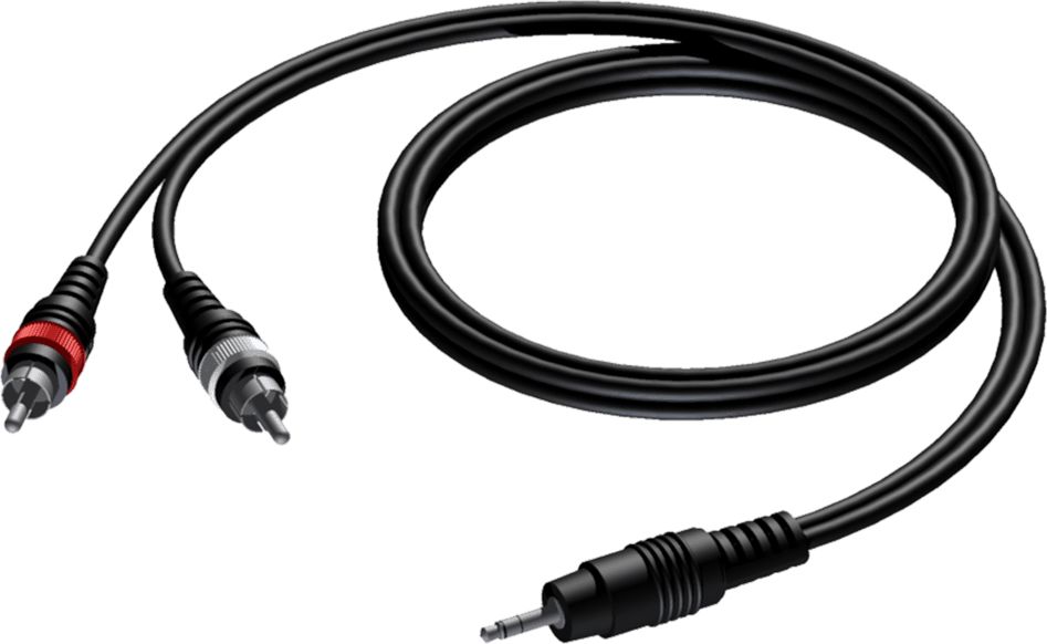 Procab Jack 3,5mm - RCA (Cinch) kabel x2 10m černý (CAB711/10)