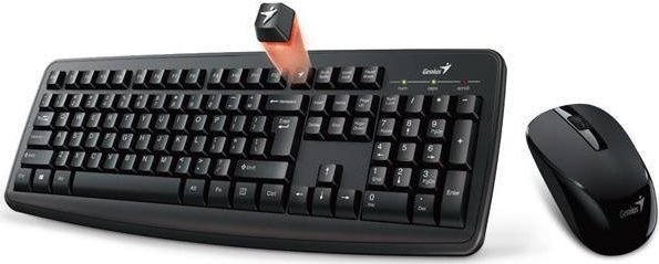 Genius Smart KM-8100, bezdrátová sada optické klávesnice a myši, AAA, US, klasická, 2,4 [Ghz], bezdrátová, černá