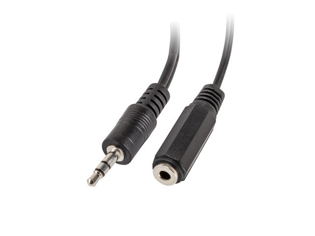 Adapter Jack (M) -> Jack (F)x2 10cm czarny