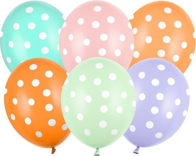 PartyDeco Latex Balloons 30cm Dot Polkans 6ks
