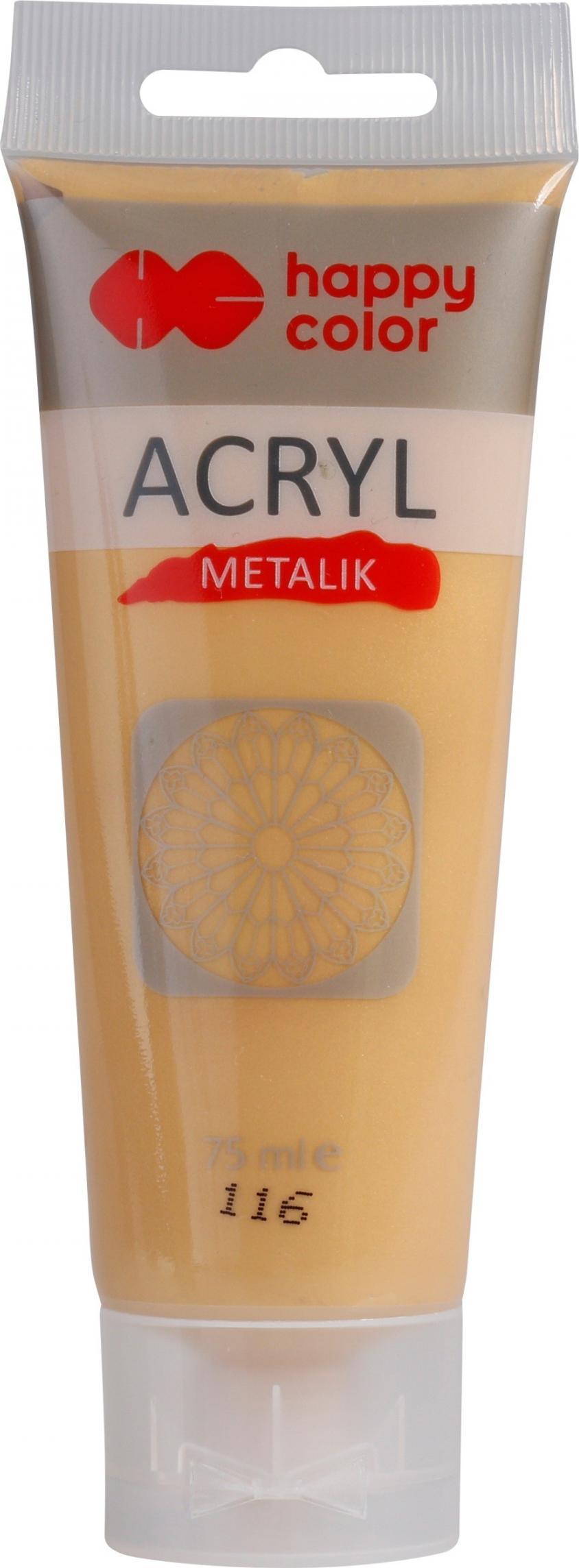 Šťastná barva šťastná barva 75 ml akrylové barvy Delikátní zlatý kovový