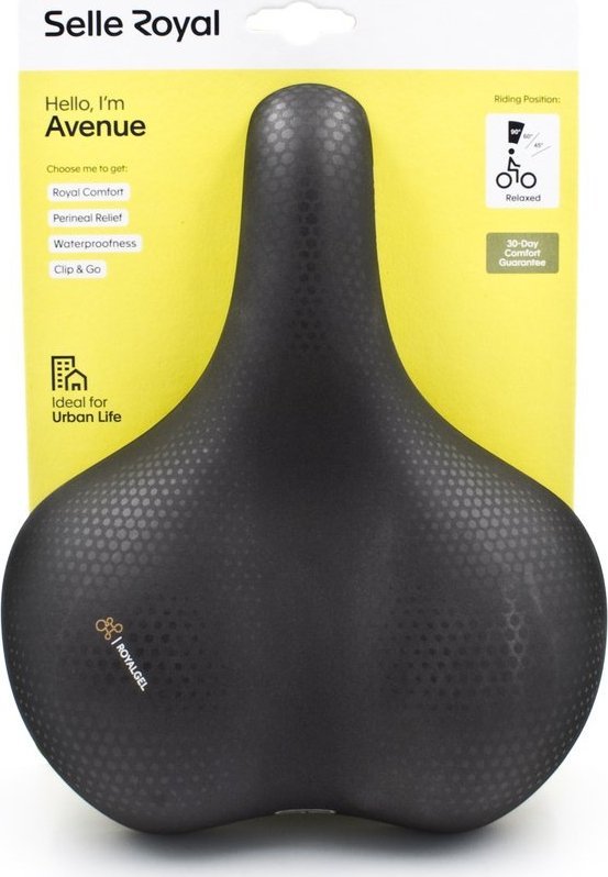 Selle Royal Sedlo SELLEROYAL CLASSIC RELAXED 90 stupňů AVENUE gel + elastomery unisex 730g (NOVINKA 2023)