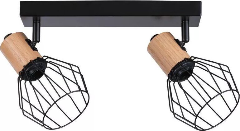 Lanka stropní lampa max. 2x20W E14 230V Black/Wood