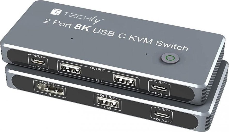 Techly Techly Switch KVM USB-C 2x1 s displayport 1.4 Video 8k
