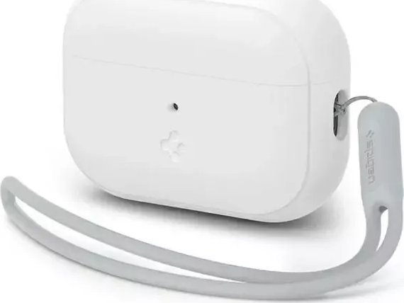 Spigen Ochranné púzdro na slúchadlá Spigen Silicone Fit Strap pre Apple AirPods Pre 1/2 biela/šedá ACS05811